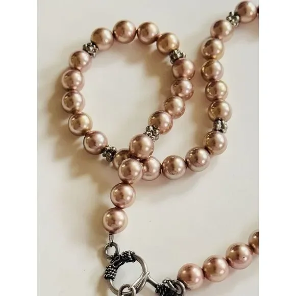 Versani Goth Necklace Skull Charm Dangle Pearl Gemstone Sterling Silver 925 Rare